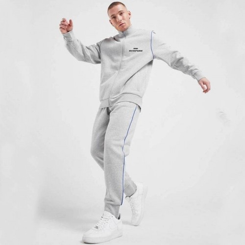 Blue Taping Fleece Tracksuit For Jogging